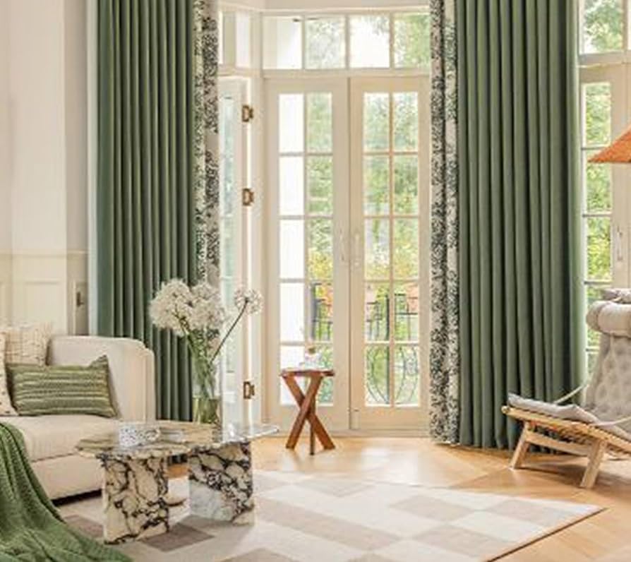 Amazon.com: Whoiy Green Curtains 108 Inches 2 Piece